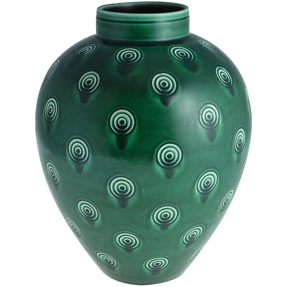 Very Large Niels Thorsson Vase for Aluminia For Sale