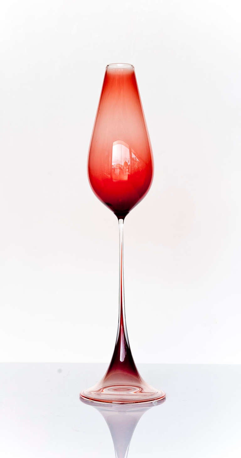20th Century Tulip Glass by Nils Landberg Orrefors