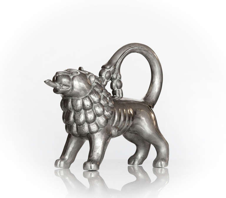 A very rare aquamanile (water jug) by Anna Petrus around 1920 in pewter. L 22 cm H 20.5 cm