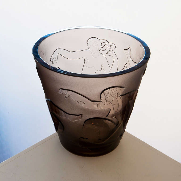 Scandinavian Modern 20th Century Glas Vase by Simon Gare Orrefors For Sale