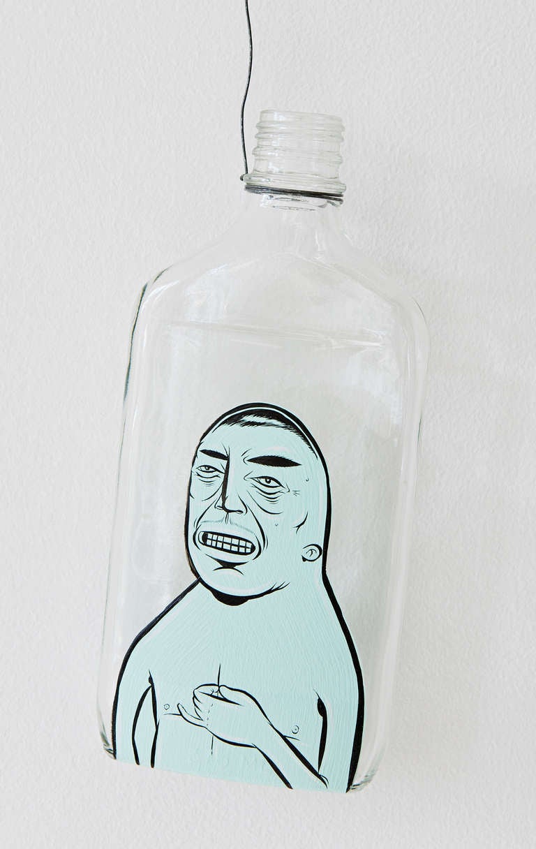 Painted Glass Bottle.