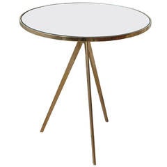 Italian 1970s Vintage Mirror Side Table