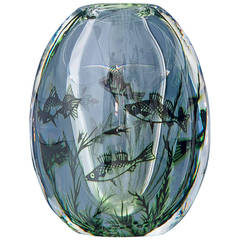 1940s Swedish Edward Hald Fish Vase