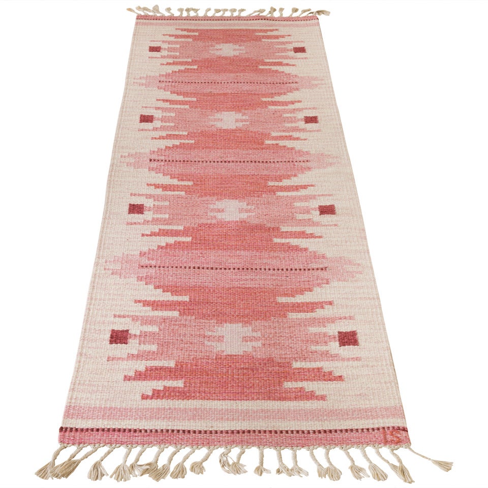 Vintage Swedish Flatweave Rug by Ingegerd Silow