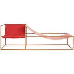 Muller Van Severen Red and Pink-Seated Chaise Longue