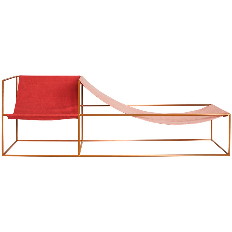 Muller Van Severen Red and Pink-Seated Chaise Longue