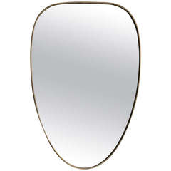 Italian Vintage Brass Mirror, 1950s