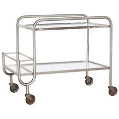 French 1940's Chrome and Mirror Bar Cart