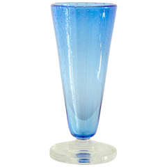 Carl Erickson Blue Tinted Glass Vase