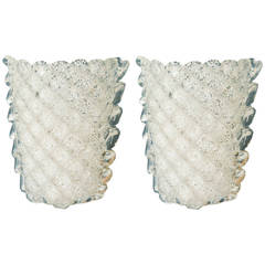 Pair of Barovier et Toso 1940s Glass Sconces