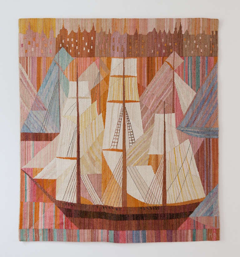 “Strandvägsskuta”. Tapestry. Marianne Richter, Märta Måås-Fjetterström MMF.