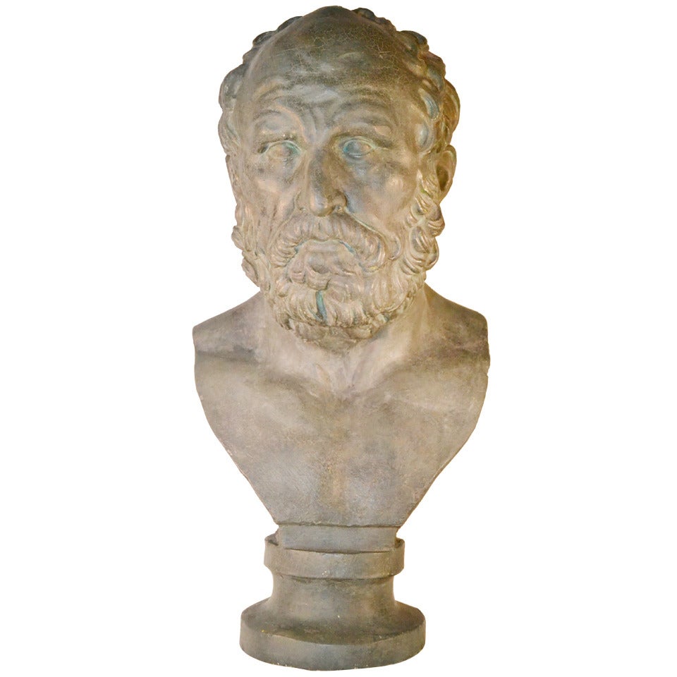 19th Century Bust of Homerus For Sale