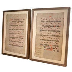 16th Century Pair of Parchments with Oak Frames 8