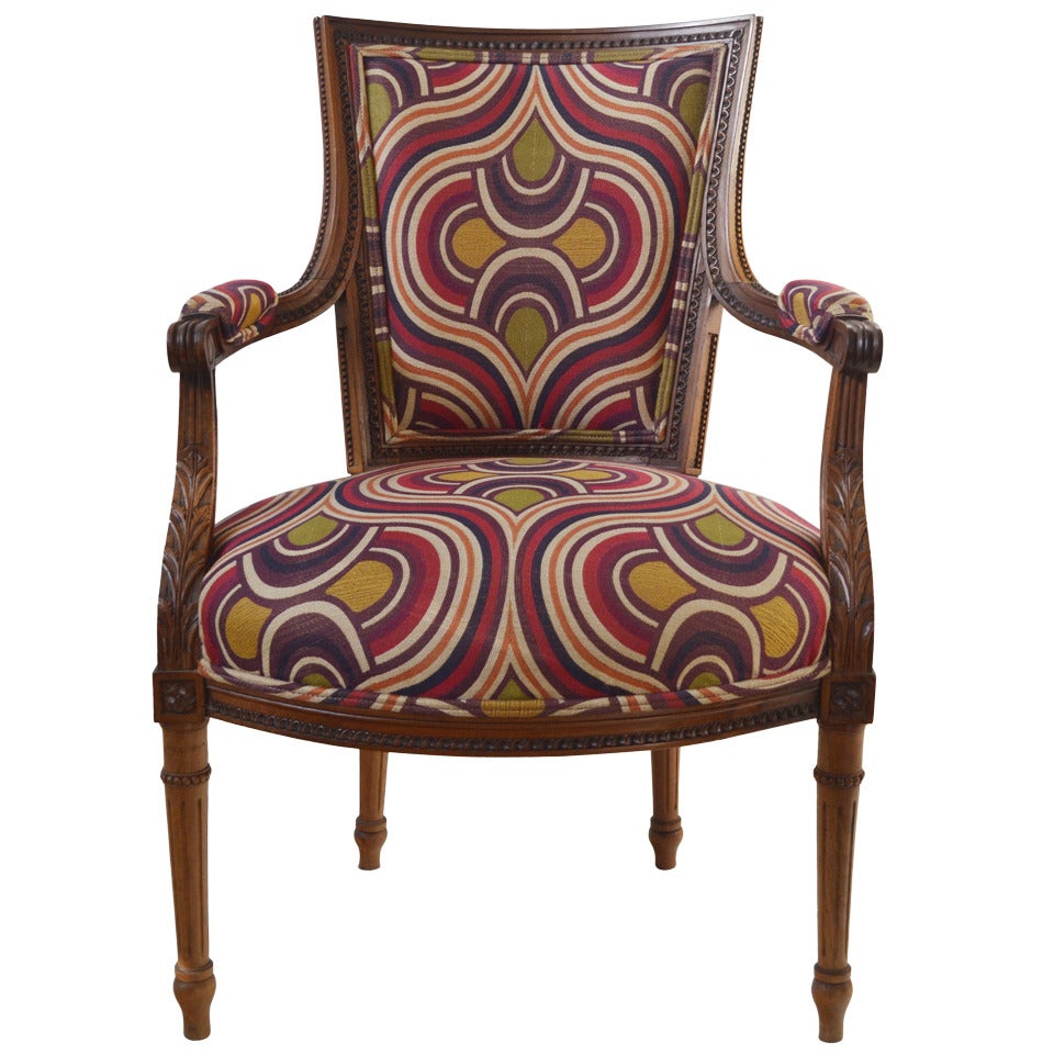 19th Century Louis XVI Style Fauteuil For Sale