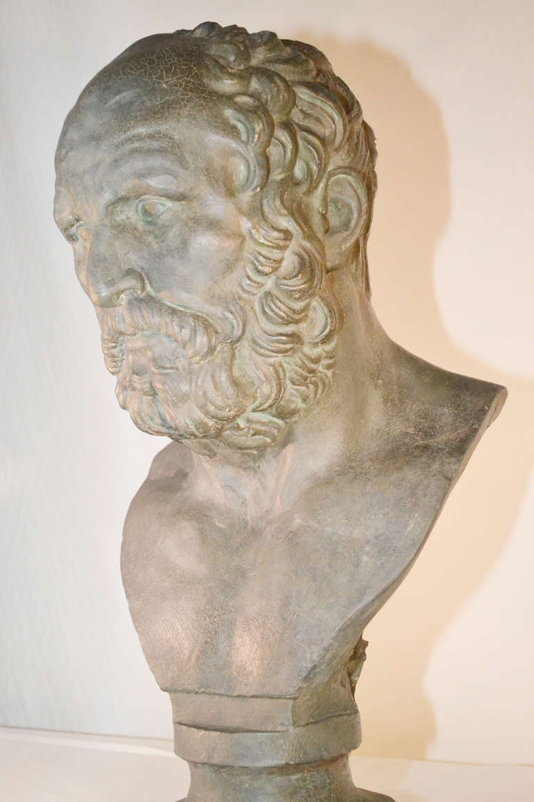 19th Century Bust of Homerus In Good Condition For Sale In Sint Annaland, NL