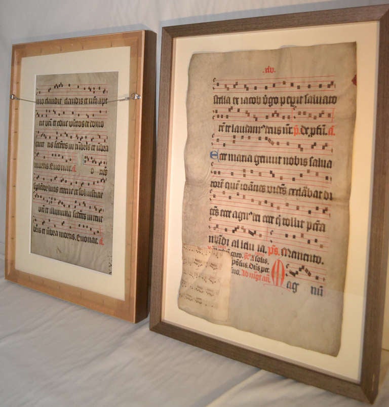 16th Century Pair of Parchments with Oak Frames For Sale at 1stdibs