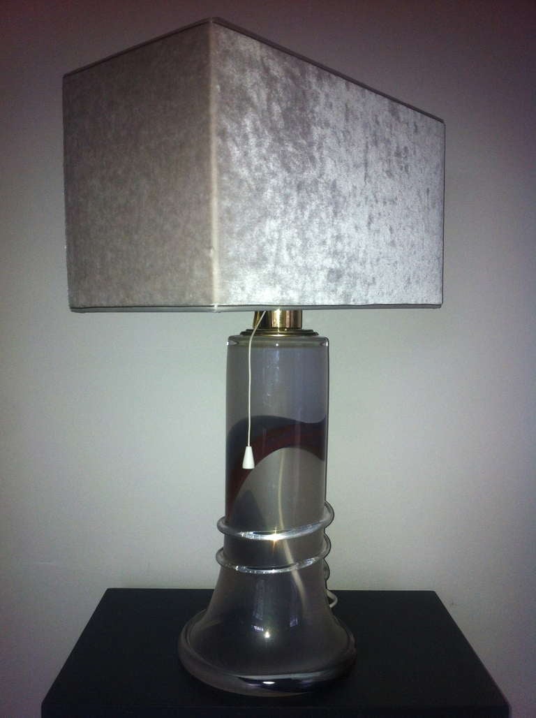 Glass Pair of Table-lamps from Ahus For Sale