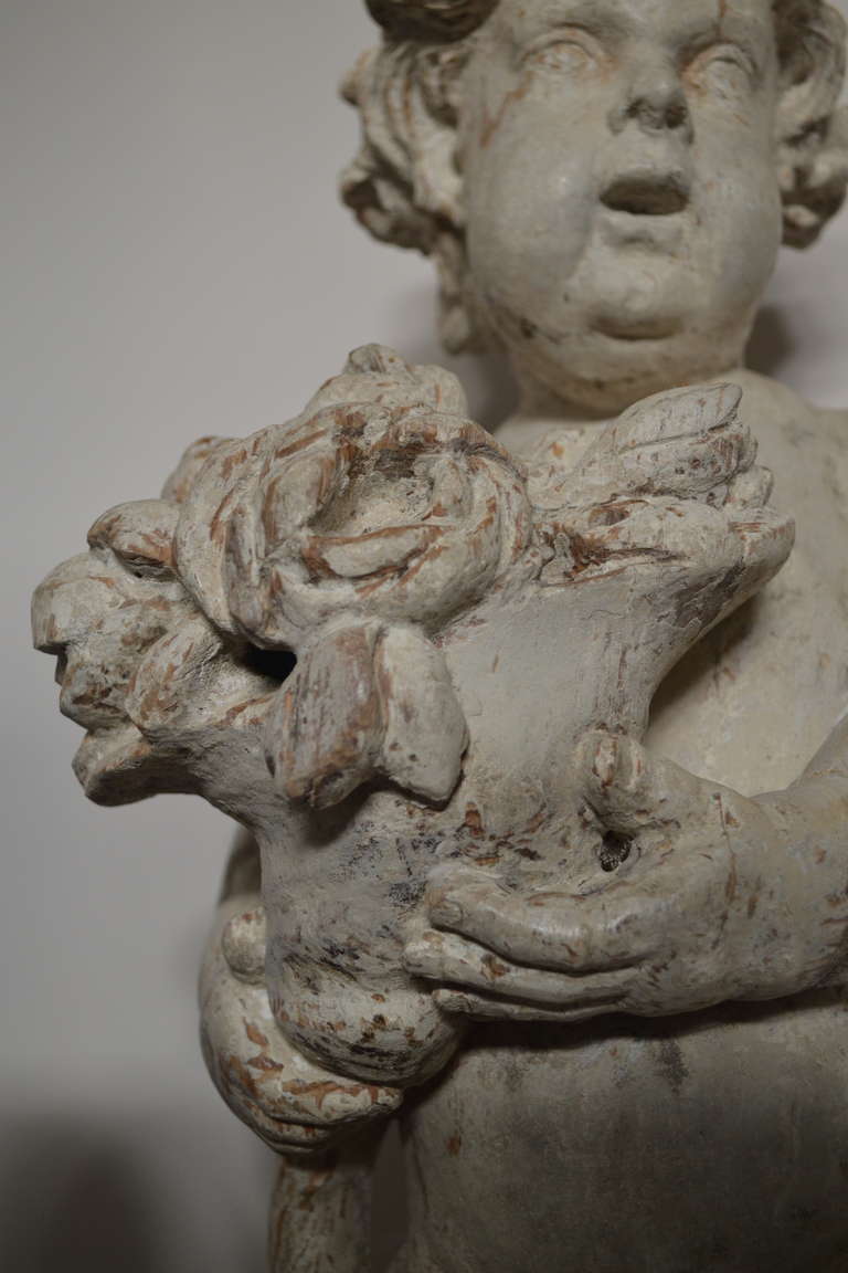 Hand-Carved 18th Century Putto For Sale