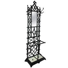 Coat Stand in Cast Iron with Umbrella Stand and Mirror