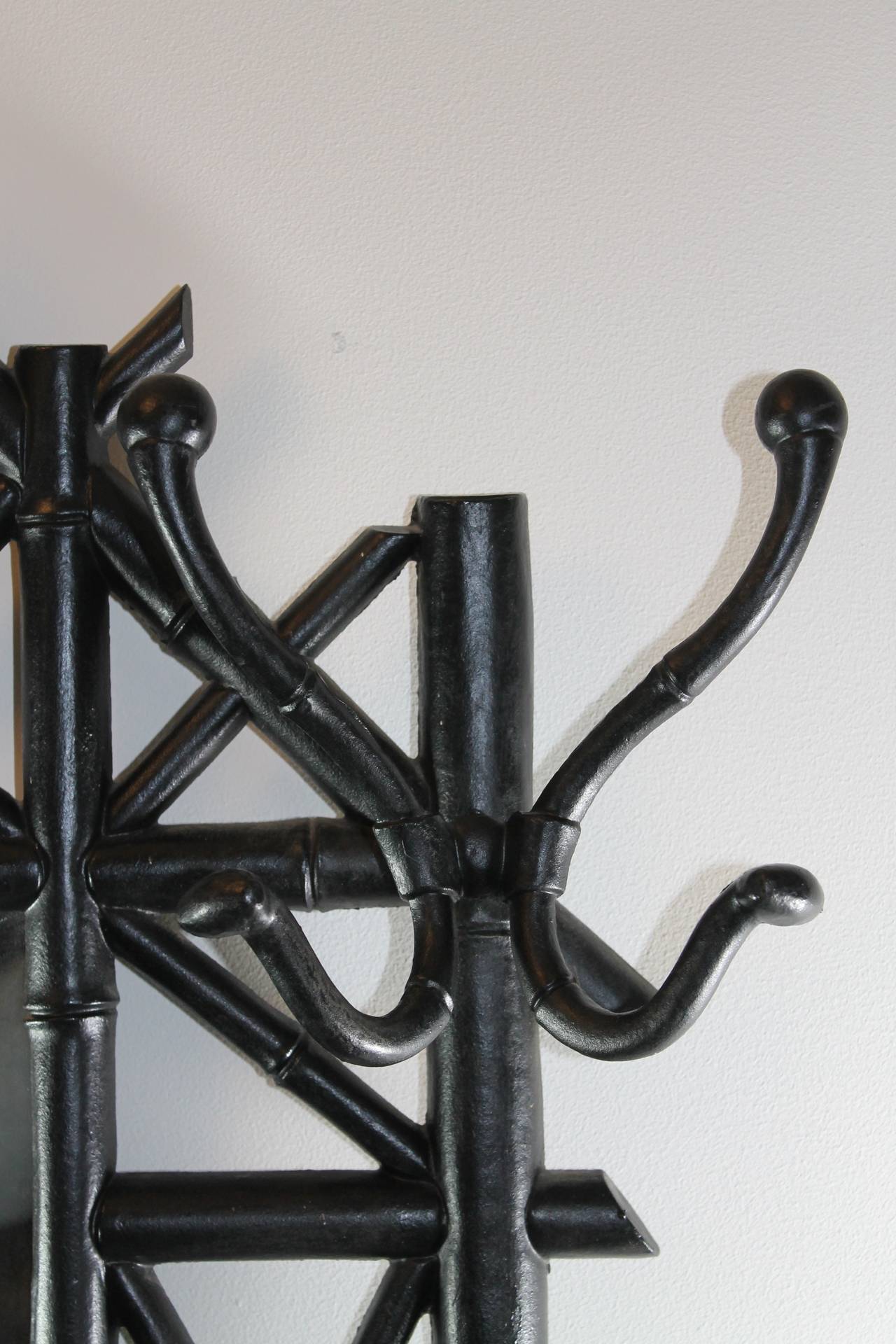 Coat Stand in Cast Iron with Umbrella Stand and Mirror For Sale at 1stdibs