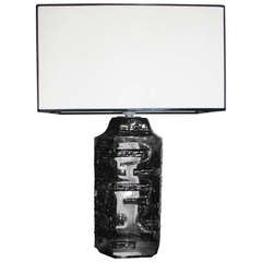 Brown Purper Table Lamp From The 70ties. Signed: Daum France 9
