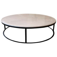Antique Coffee Table with Carrara Marble Top