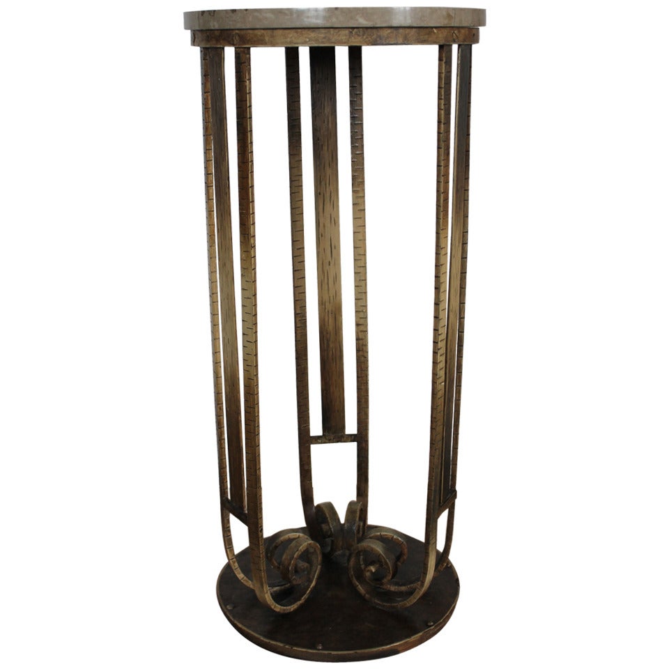 Art Deco Pedestal with a Marble Top