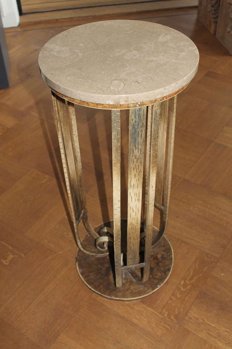 French Art Deco Pedestal with a Marble Top
