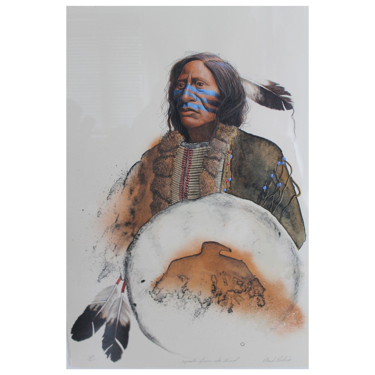 Indian Chief 'Spitite of the Wind' by Mark Rohrig (1955). For Sale