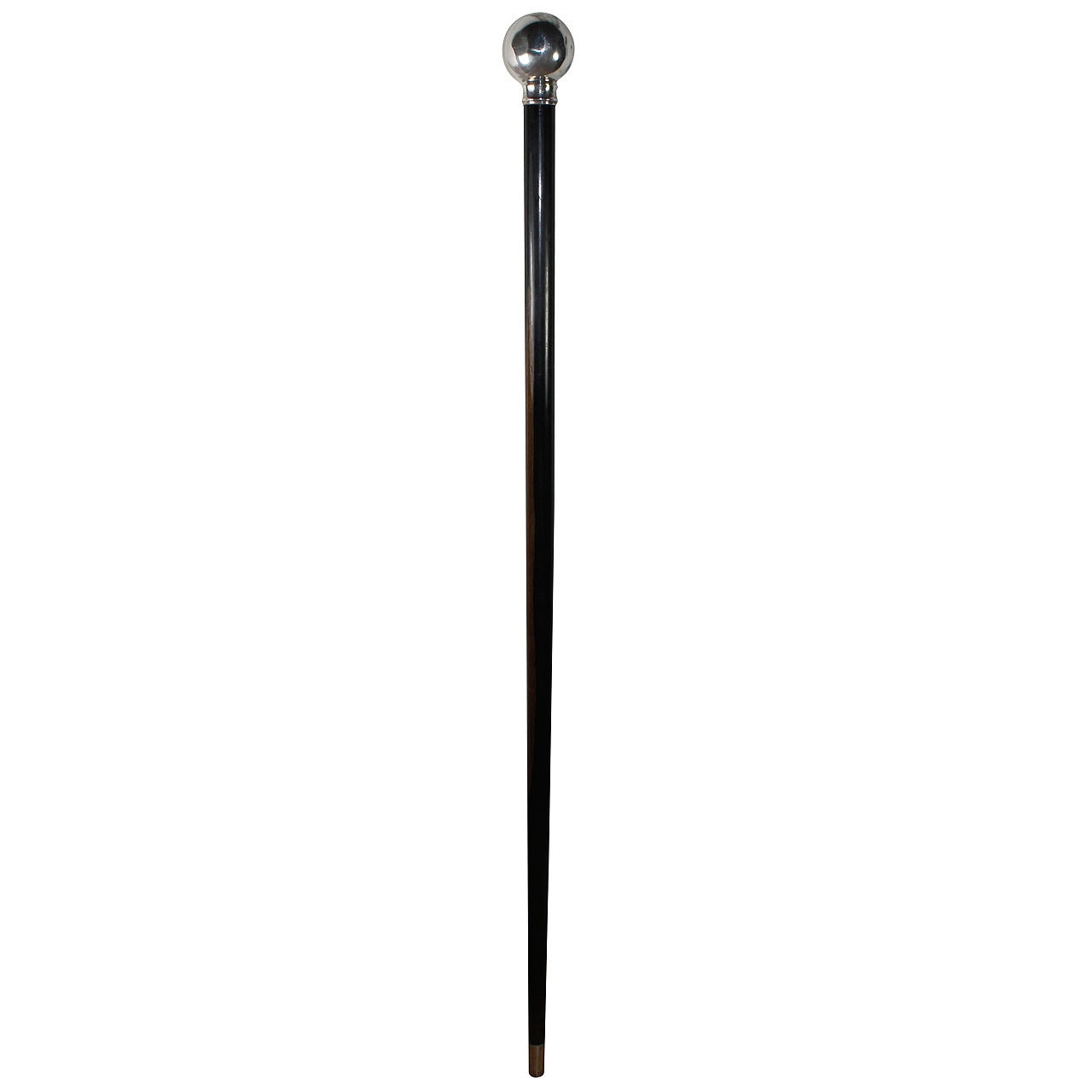Walking Stick in Lignum Vitae with Silver Top, circa 1910
