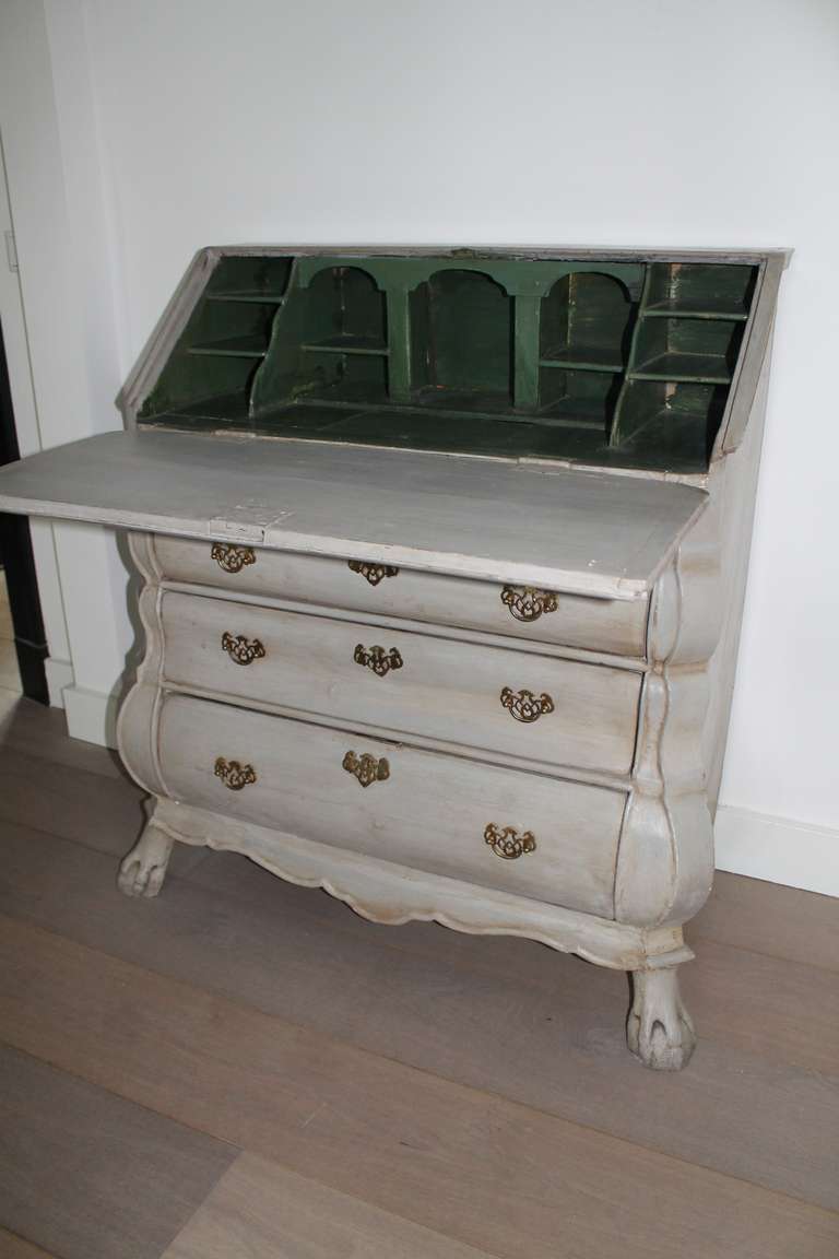 18th Century and Earlier Painted Folk Art Secretaire For Sale