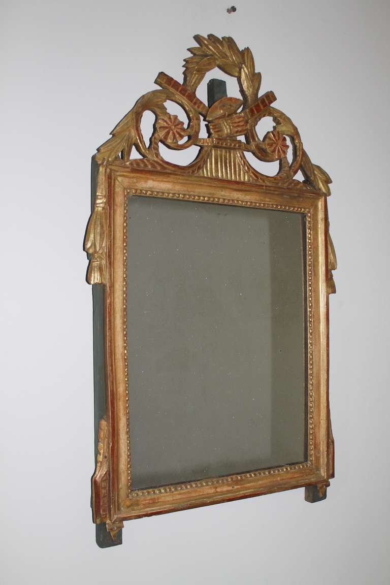 Woodcarved Gilded French Mirror, 18th Century