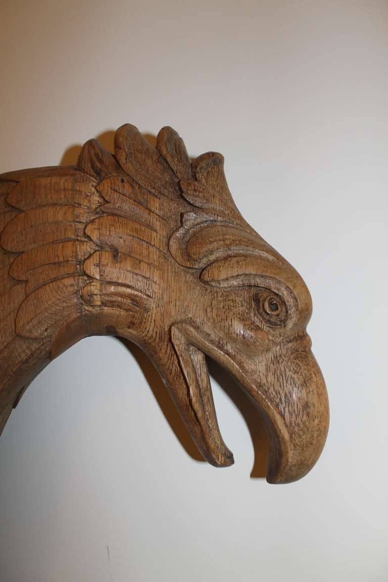 Belgian Pair of Woodcarved Griffins For Sale