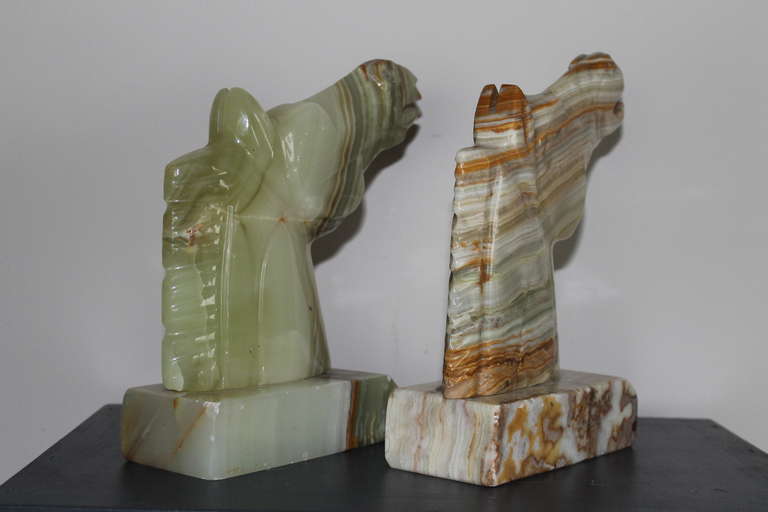 Pair of Bookends in Onyx In Good Condition For Sale In Sint Annaland, NL