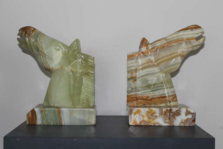 Late 20th Century Pair of Bookends in Onyx For Sale