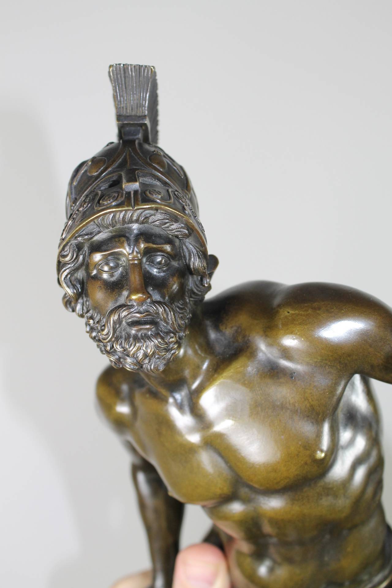 Roman Warrior in Bronze, Grand Tour, 19th Century For Sale 1