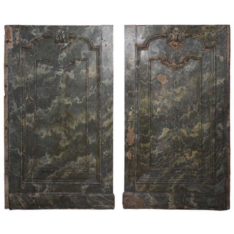 Pair of Marbled Panels For Sale