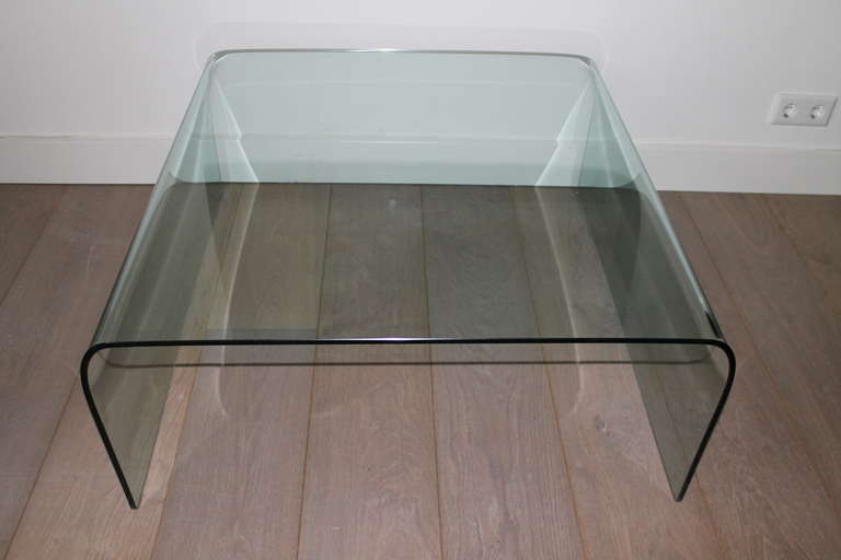 Italian Coffee Table in Bowed Glass