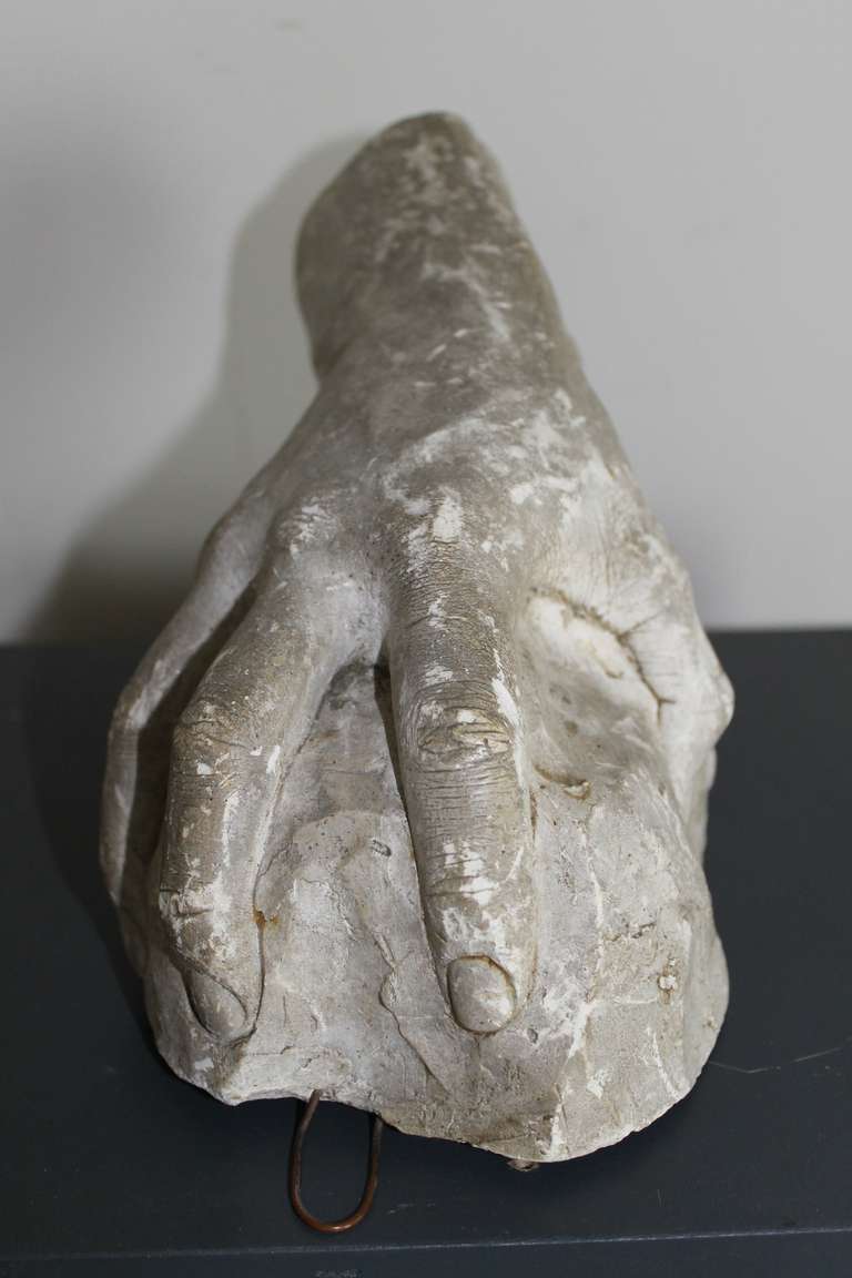 Plaster life-size hand, ca. 1900, Italy