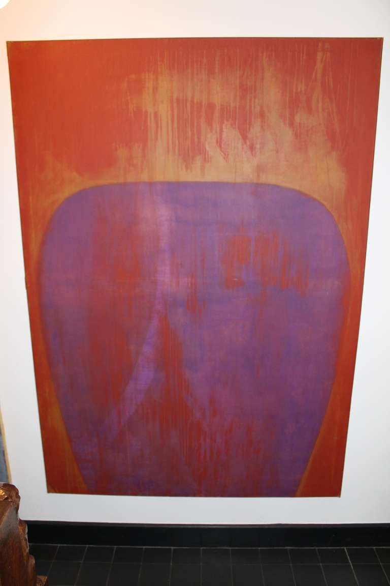 Pair of large abstract paintings, oil on canvas, of Harm Jan Boven, 1991