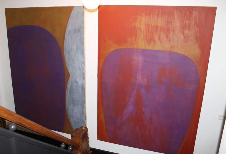 Pair of Large Abstract Paintings In Good Condition For Sale In Sint Annaland, NL