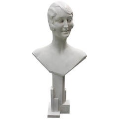 Shop Window Bust in Plaster, circa 1920 1