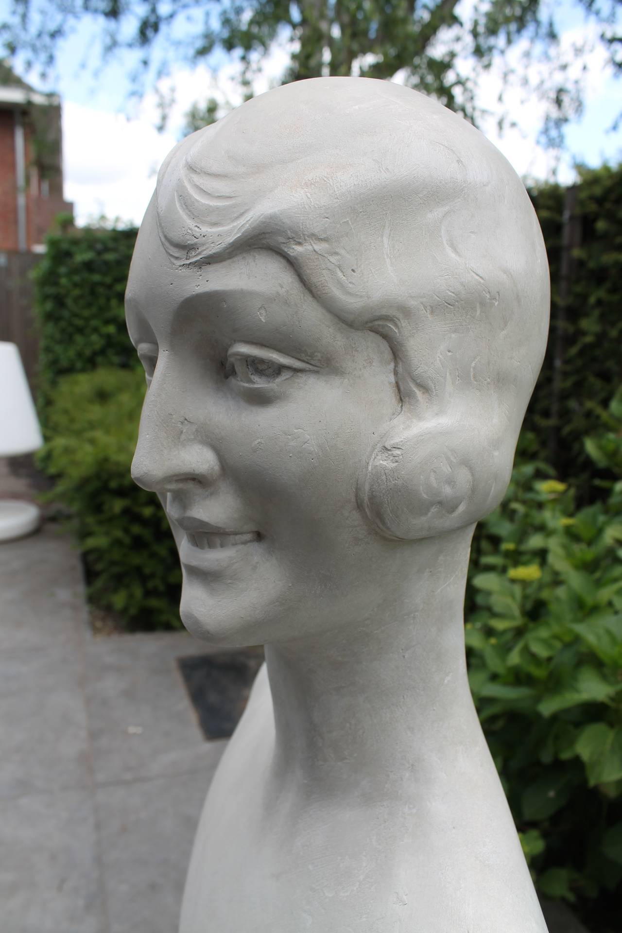 Hand-Crafted Shop Window Bust in Plaster, circa 1920