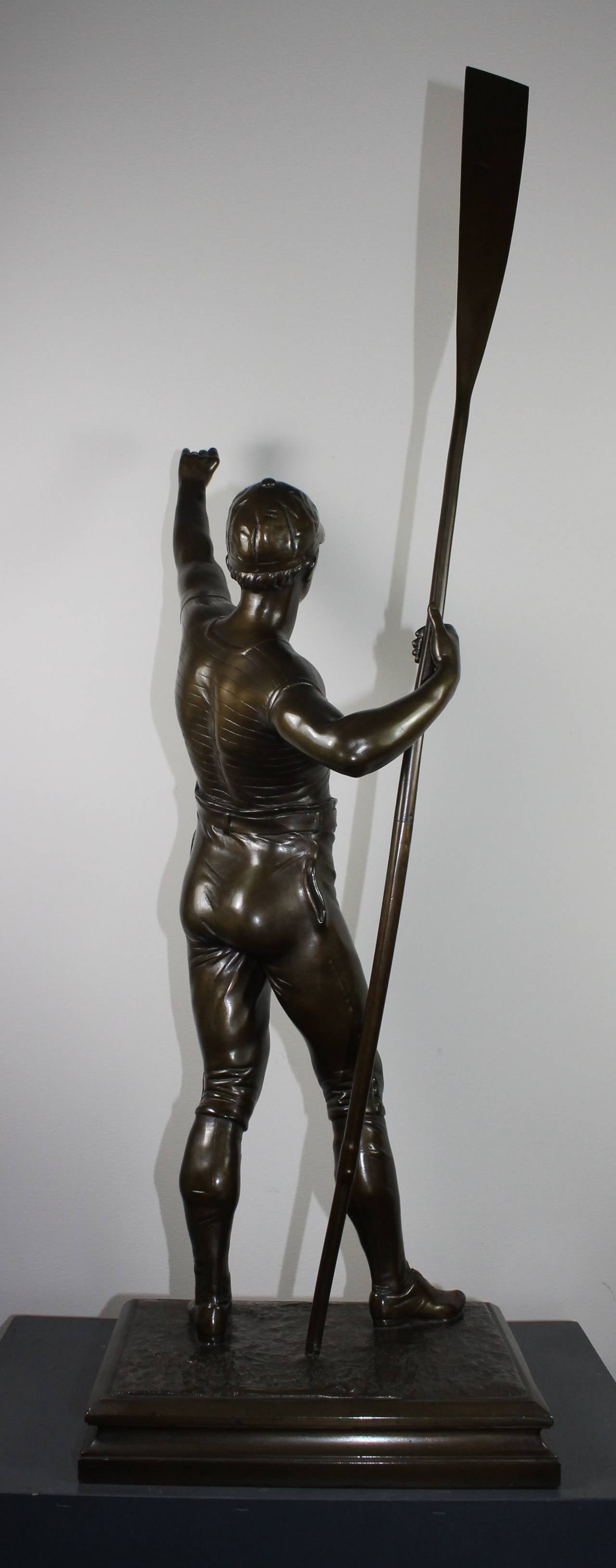 Sporting Art Bronzed Rower Sculpture, English circa 1910