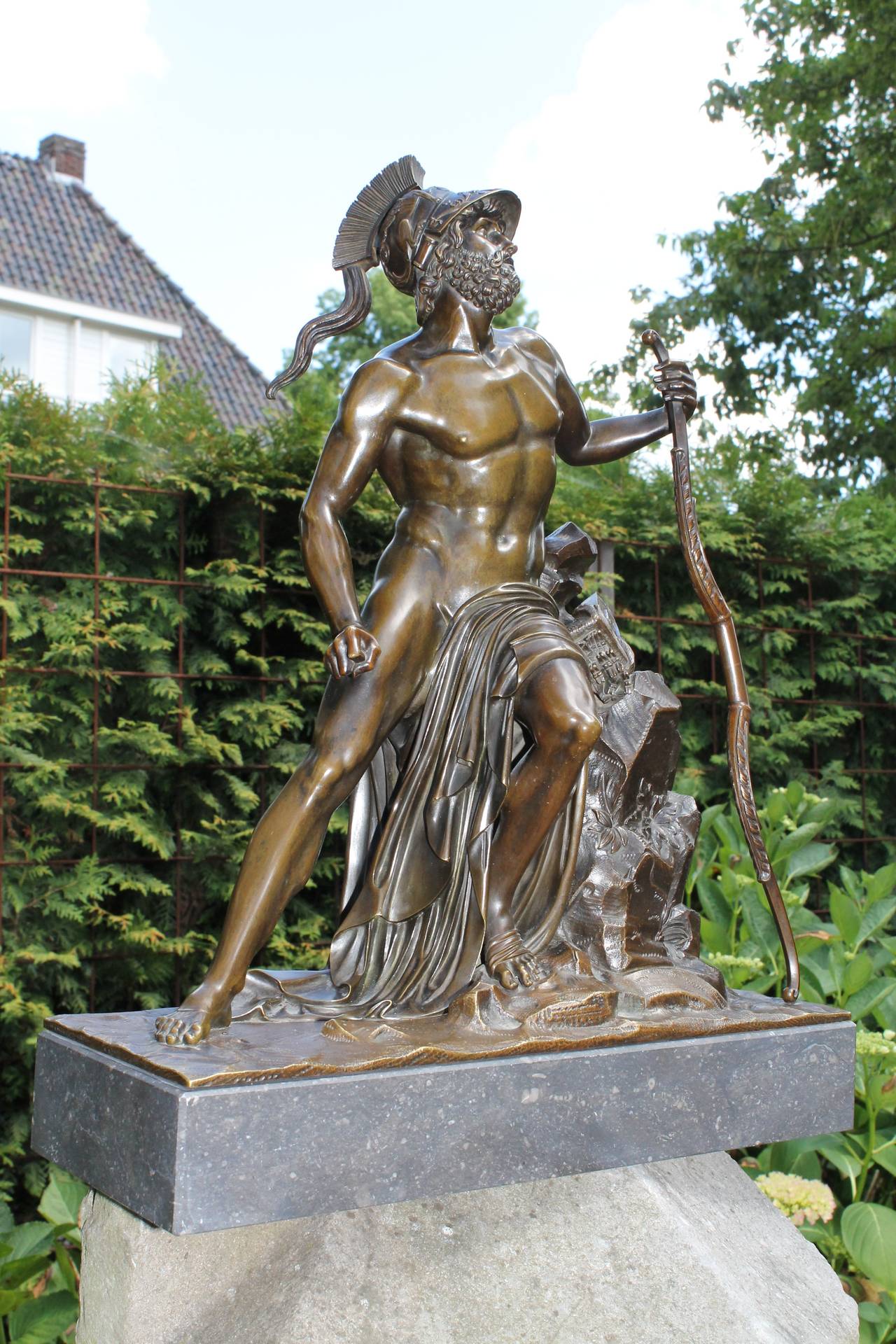 Roman Warrior in Bronze, Grand Tour, 19th Century In Excellent Condition For Sale In Sint Annaland, NL