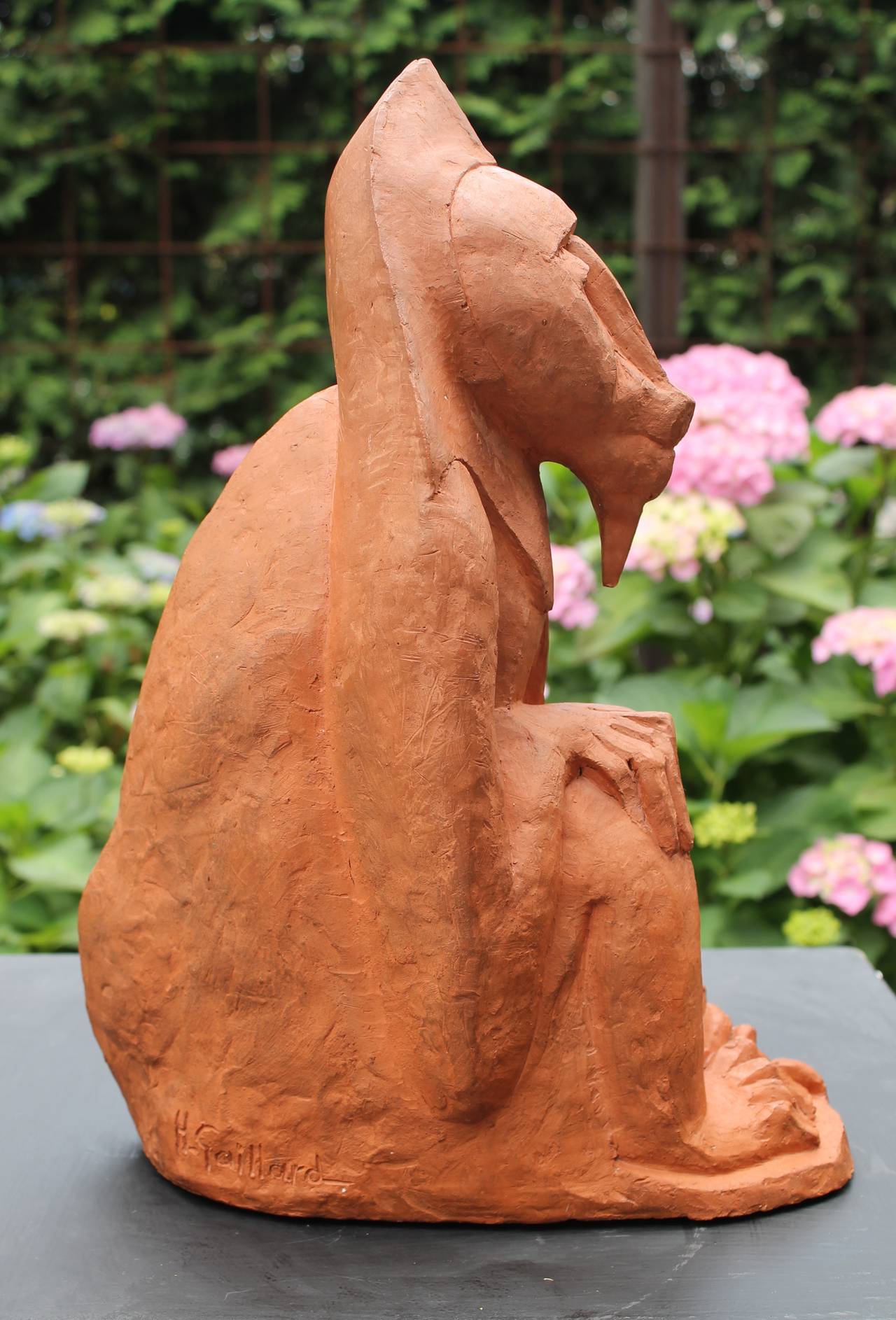 Hand-Crafted Art Deco Macaque In Terracotta, ca. 1930 For Sale