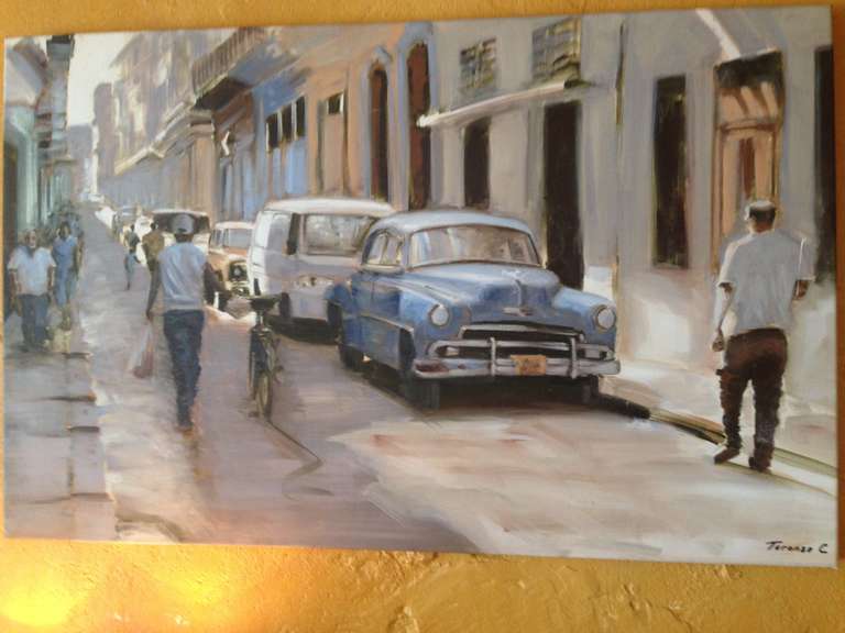 Street in Havana, oil oncanvas, circa 1990
