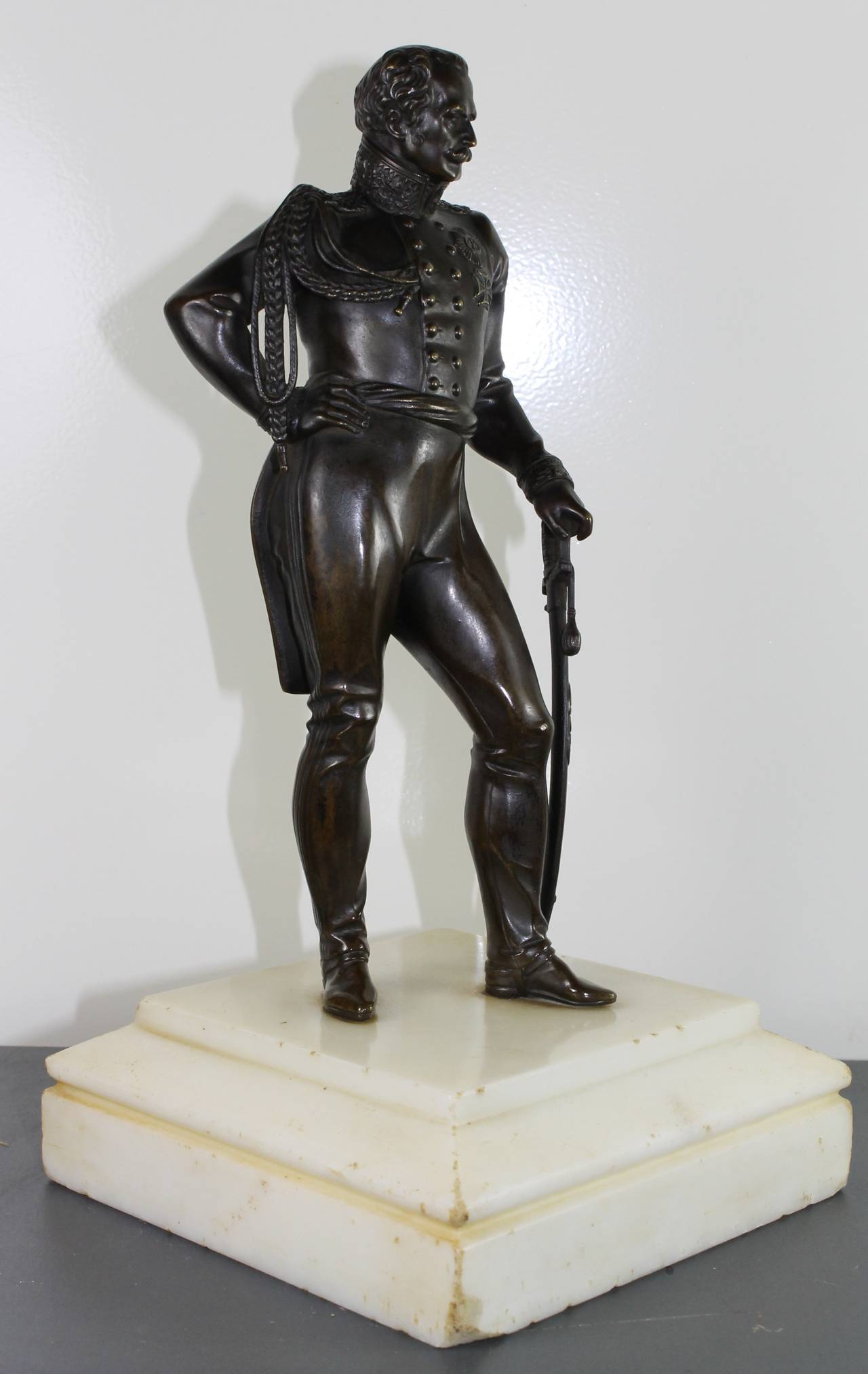 19th Century German Officer in Bronze For Sale