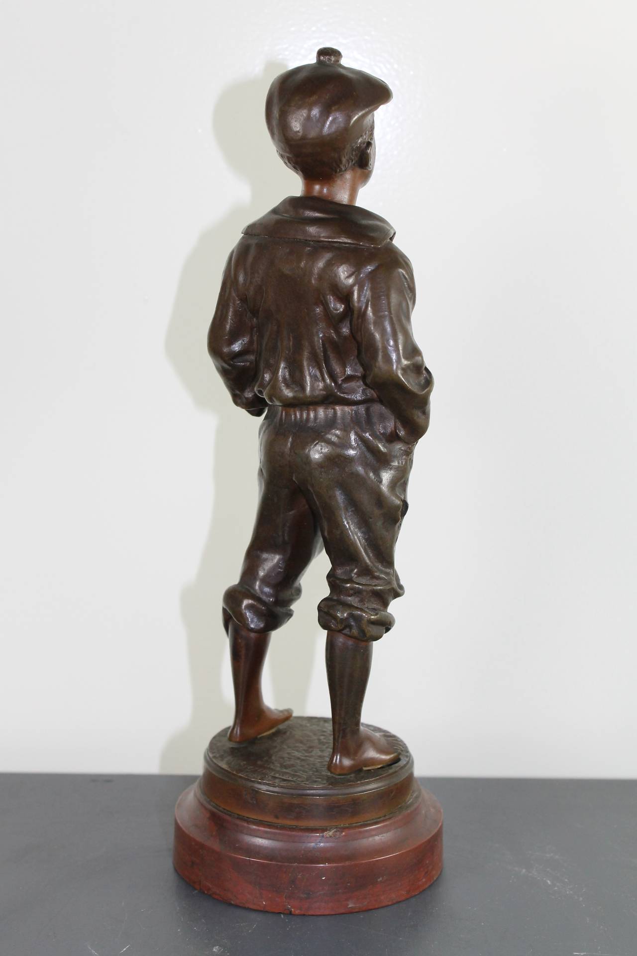 Polish Boy in Patinated Bronze, Signed and Dated