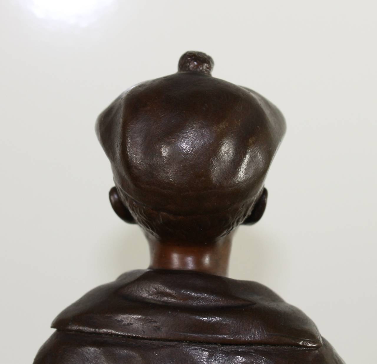 Boy in Patinated Bronze, Signed and Dated 1
